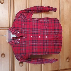 Boys Janie and Jack red plaid shirt size 6